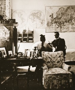 Prinses Sophie Trubetskoy met haar leraar, midden 1890s door Russian Photographer